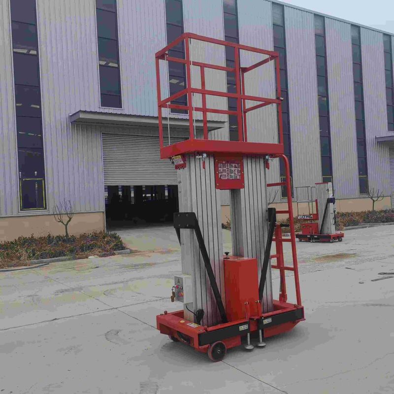 2 Story Open Freight Elevator Double Mast Goods Lift Electric Telescopic Lift