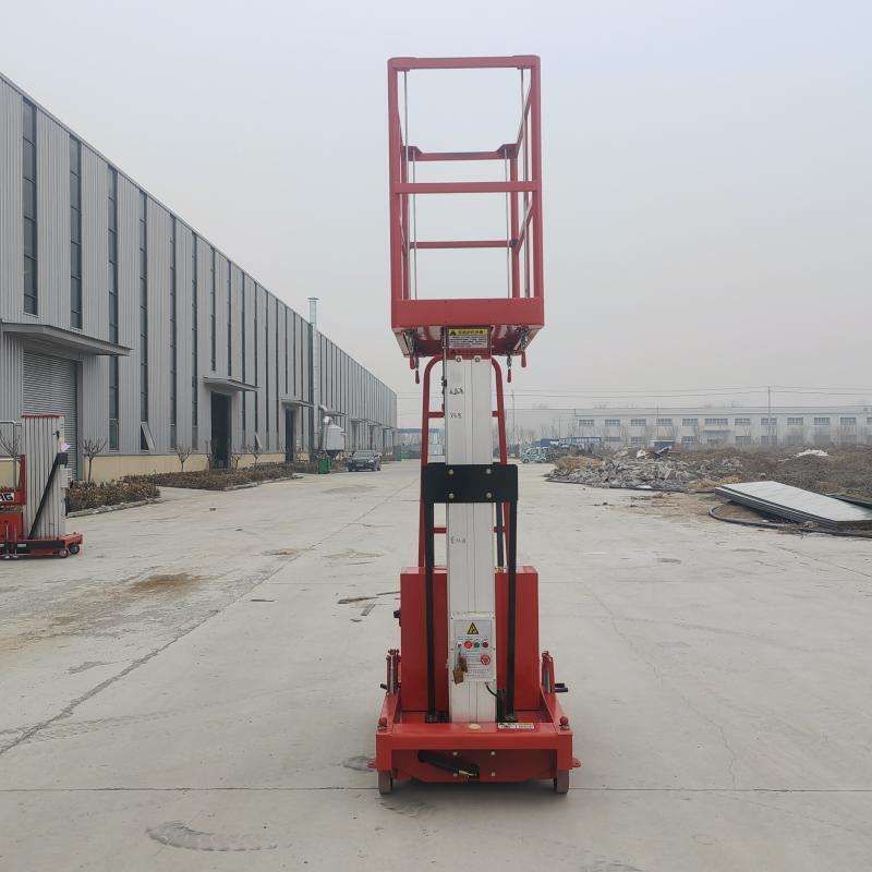 2 Story Open Freight Elevator Double Mast Goods Lift Electric Telescopic Lift