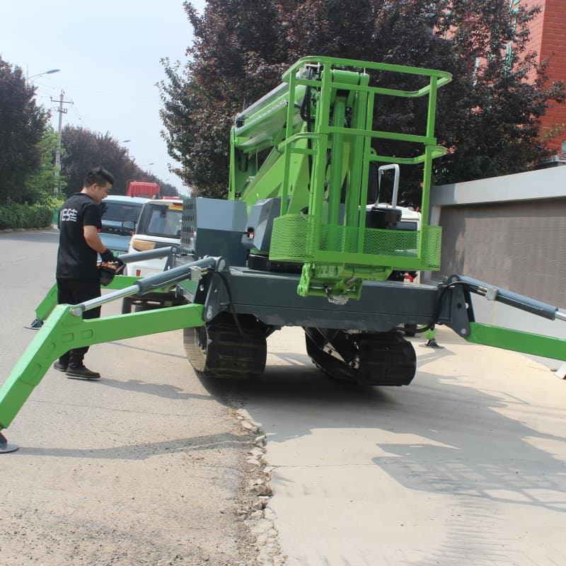 Elevador de pluma sobre orugas para vehículos de motor tripulado